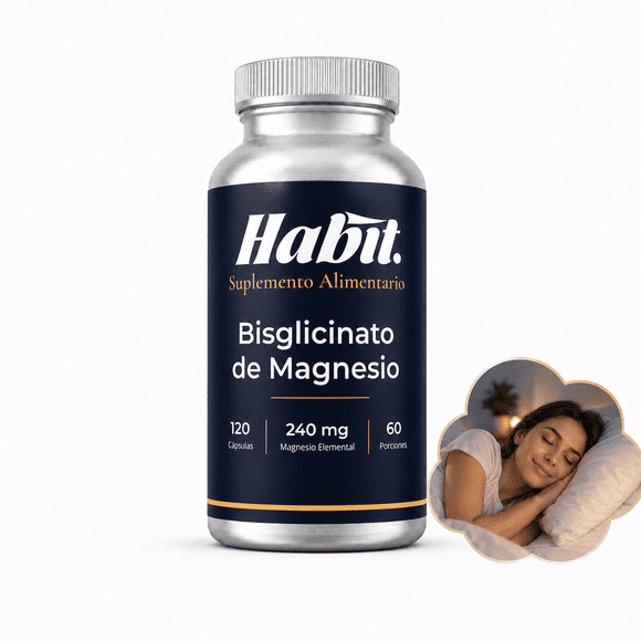 Bisglicinato de Magnesio 1200mg 120 Capsulas Habit