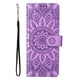 thumbnail image 4 of Funda tipo cartera FOXDOCK para Samsung Galaxy Z Fold 3 , diseño girasol en relieve, cuero PU, cierre magnético, soporte y tarjetero, 4 of 5