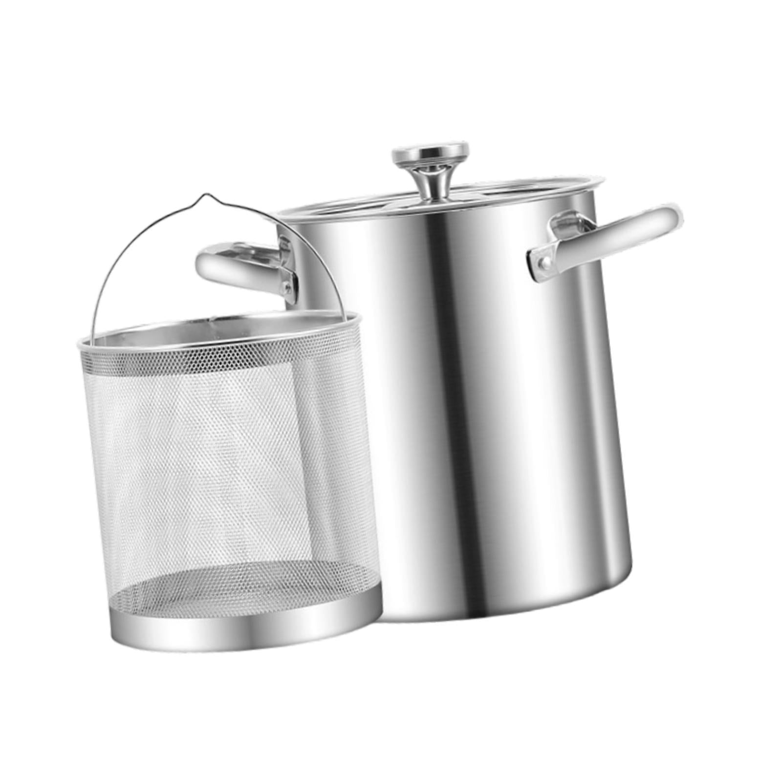 Magideal - Olla Para Freír Profunda Olla Pequeña Para Cocinar Con Canasta Utensilios De Cocina Multifunción Aceite Sartén Profunda Olla Para Espárragos Olla Para