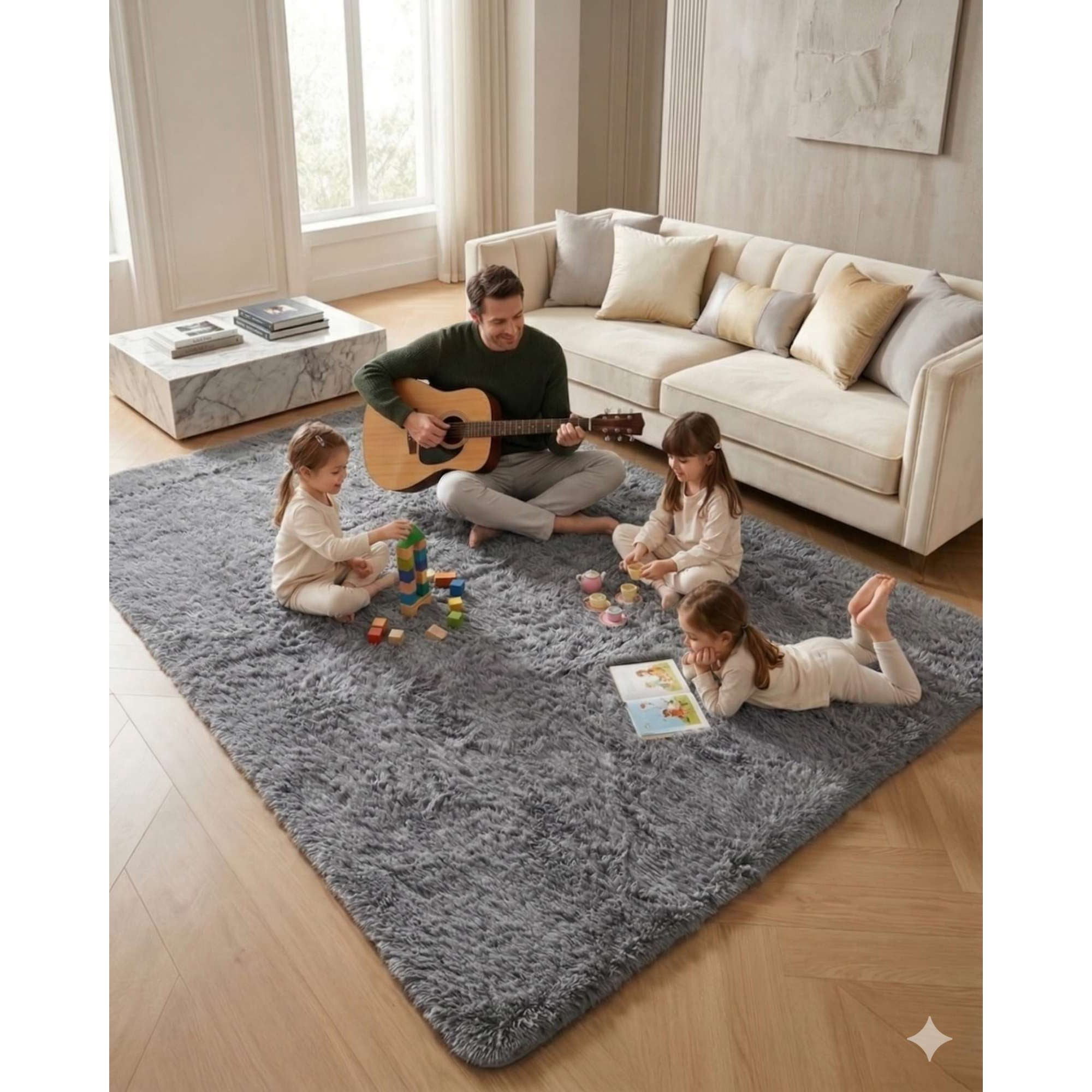 Mylhogar - Alfombra Shaggy Peluda Extra Suave Verano / Invierno 240 X 200 Cm