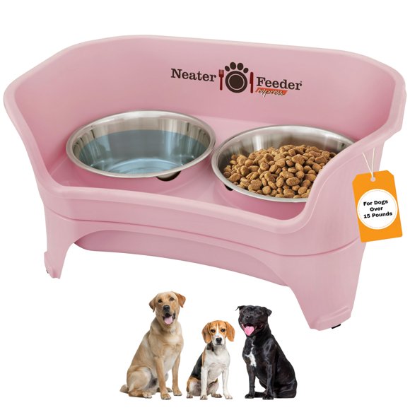 Comederos para perros Neater Feeder rosa, elevados, 7 tazas