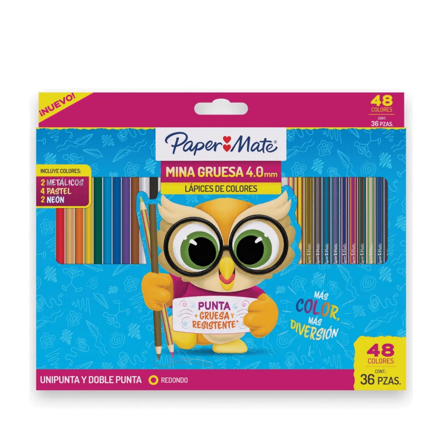 Papermate - Lápices Paper Mate 36 Colores 4.0mm 24u + 12 Doble Punta