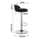 thumbnail image 5 of "Silla Bar Belug Pisos Altura Regulable Taburete Con Respaldo Cromado Negro ", 5 of 5