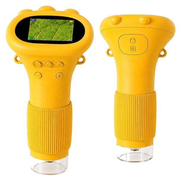 Microscopio Digital Infantil MamboKids 1000X Pantalla IPS 2 Pulgadas Amarillo