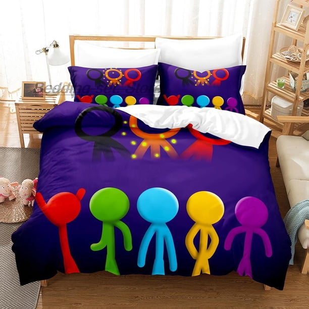 v747 Bed Sheets Alan Becker Bedding Set Single Twin Full Queen King Size Bed Set Aldult Kid Bedroom Duvetcover Sets Anime B 3-Piece Bedding Set (1 Duvet Cover + 2 Pillow Shams) Bed Sheets ju747