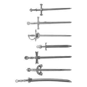 Magideal - 7 Uds. De Dijes De Marcapáginas De , Dijes De Cuchillo De Espadas Largas, Manualidades Diy, Colgantes De Cuchillo De Metal De Aleación Para Coll