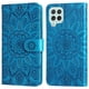 thumbnail image 1 of Funda tipo cartera FOXDOCK para Samsung Galaxy M22 4G , diseño girasol en relieve, cuero PU, cierre magnético, soporte y tarjetero, 1 of 5