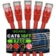 thumbnail image 1 of Cable Ethernet GearIt Cat 6 (paquete de 5, 3 m), 10 Gbps RJ45, rojo, 1 of 8