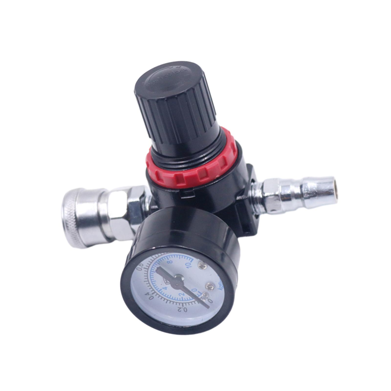 Magideal - Regulador De Presión De Aire Para Pulverizador De Pintura De 1/4"", Regulador De Ajuste De Aire Con Manómetro Para Herramienta Neumática/Fabricación De