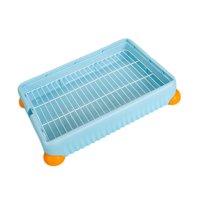 Ioensy - Bandeja De Arena Para Conejos, Extraíble, Para Chinchillas, Animales Pequeños, Conejo Azul L