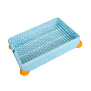 Ioensy - Bandeja De Arena Para Conejos, Extraíble, Para Chinchillas, Animales Pequeños, Conejo Azul L