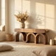 thumbnail image 1 of Mesa de Arrimo Triple Curve de Madera, 1 of 10