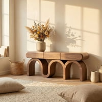 Santú Home & Deco - Mesa De Arrimo Triple Curve De Madera