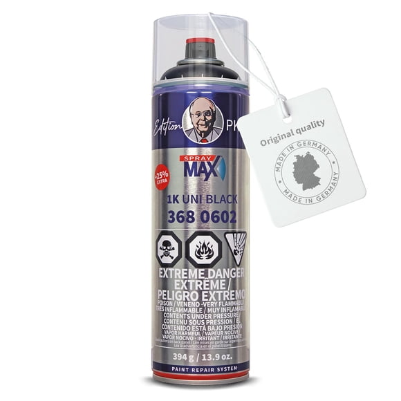 Pintura en aerosol SprayMax 1K Uni Black Satin 400 mL para automotriz