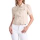 thumbnail image 1 of INSPIRE CHIC Chaqueta de Mezclilla para Mujer con Mangas Cortas Abullonadas y Cuello Vuelto Chaqueta de Jean Beige M, 1 of 6
