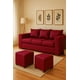 thumbnail image 1 of Sofá Cedric 3 cuerpos + 2 Pouf Rojo, 1 of 4