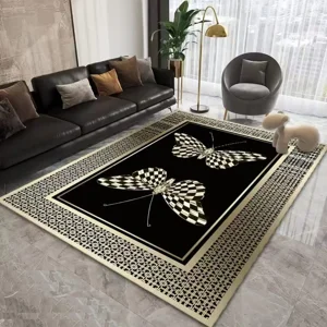 Casadeliacl - Alfombra 180X200 Moderna Elegante Decorativa Tf Cadeneta Dorado Oscuro / Mariposas