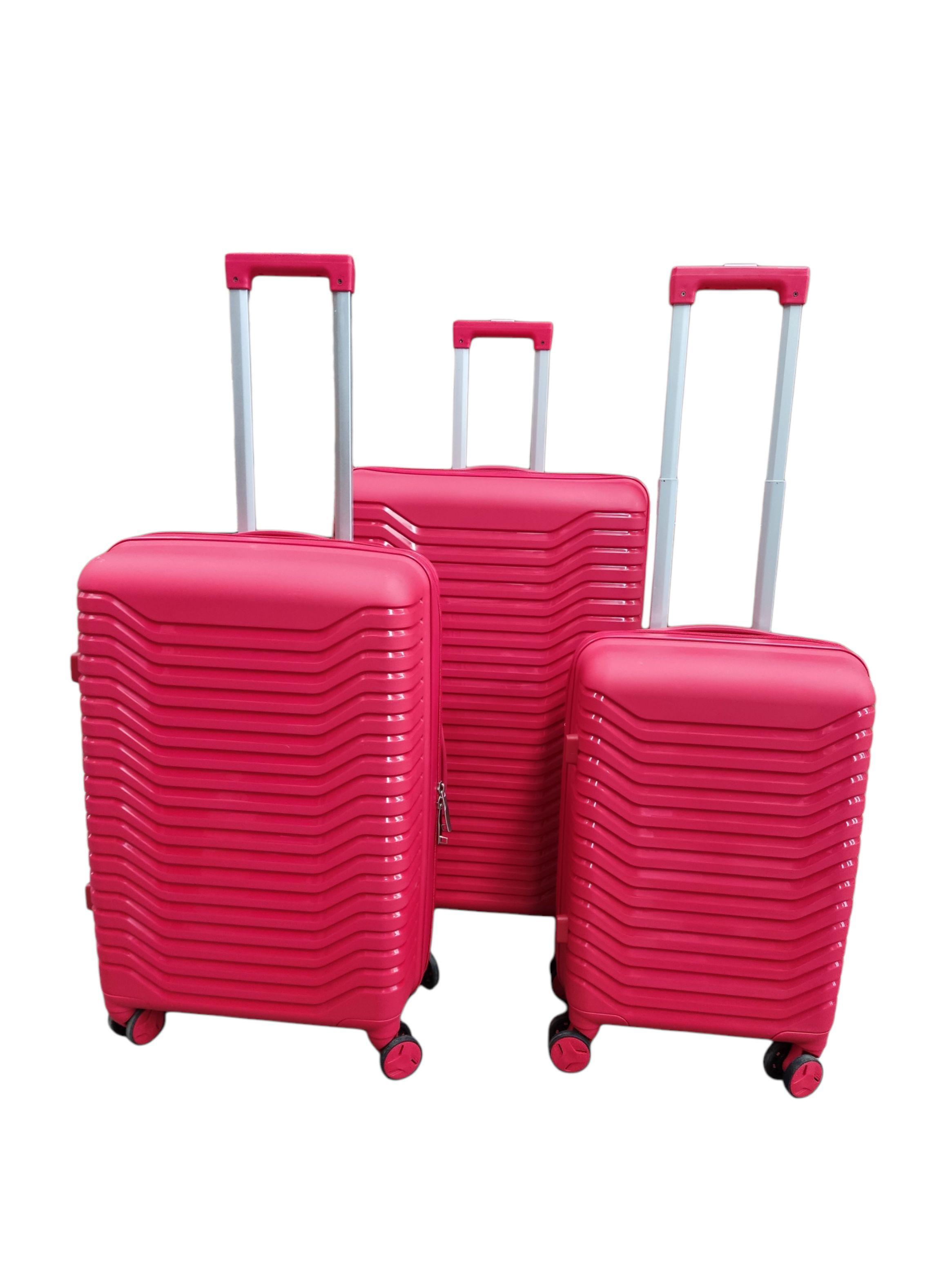 Tododescuento - Set 3 Maletas Rojo Abs Ruedas 360° Medidas Estándar Premium