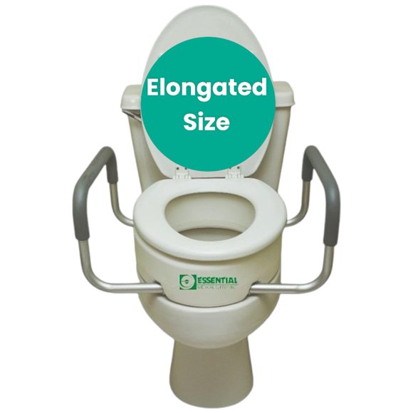 Elevador de asiento de inodoro Essential Medical Supply alargado, 19 cm