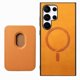 thumbnail image 1 of Funda de Cuero Magnética con Tarjetero para Samsung Galaxy S24 Ultra Cubierta Delgada Amarillo, 1 of 5