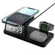 thumbnail image 1 of Estación de carga inalámbrica 3 en 1 con reloj digital - Cargador magnético rápido de 15 W para teléfono, auriculares y reloj inteligente-Negro, 1 of 7