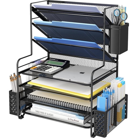 Organizador De Escritorio 7 Niveles Metal Negro