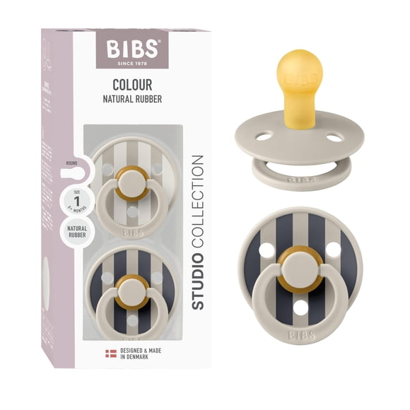 Bibs Studio Pack de 2 Chupetes Redondos Libres de BPA 0+ Meses