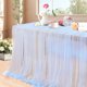 thumbnail image 2 of LuoluoHouse Juego de 5 Caminos de Mesa con Perlas – Decoración para Arcos de Boda, Encaje Azul Bebé, Tela Transparente 60 × 120 pulgadas (10 ft) – Ideal para Bodas, Baby Shower y Pasteles, 2 of 7