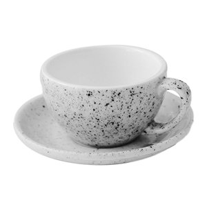 Bothyi - Taza De Café De Cerámica De 300 Ml, Taza Latte Art Con Platillo Para Café Capuchino, Color Blanco