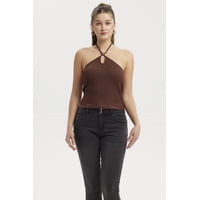 Fashionspark - Polera Mujer Halter Café Oscuro