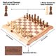 thumbnail image 5 of Juego de ajedrez AMEROUS magnético de madera de 15.6 pulgadas con ranuras de almacenamiento, 5 of 9