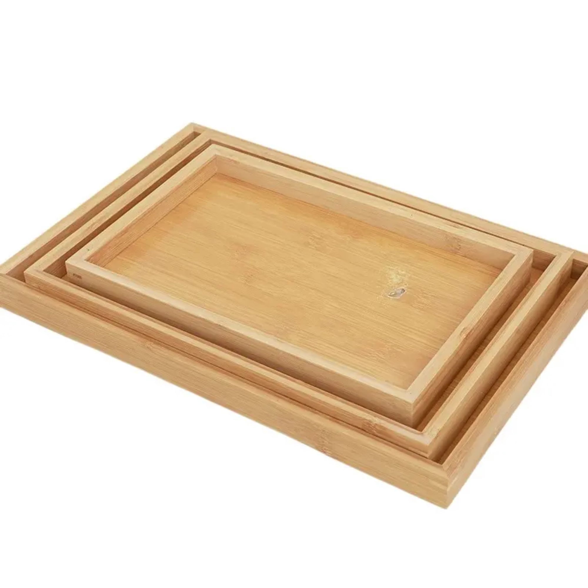 M&t - Set 3 Bandejas De Madera Para Desayuno Servir O Decorativas