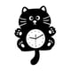 thumbnail image 4 of Reloj De Pared Con Forma De Gato, Bonito Reloj Para Habitación Infantil, Ideal Para Casa De Campo, Hotel, Cafetería, Color Negro., 4 of 5
