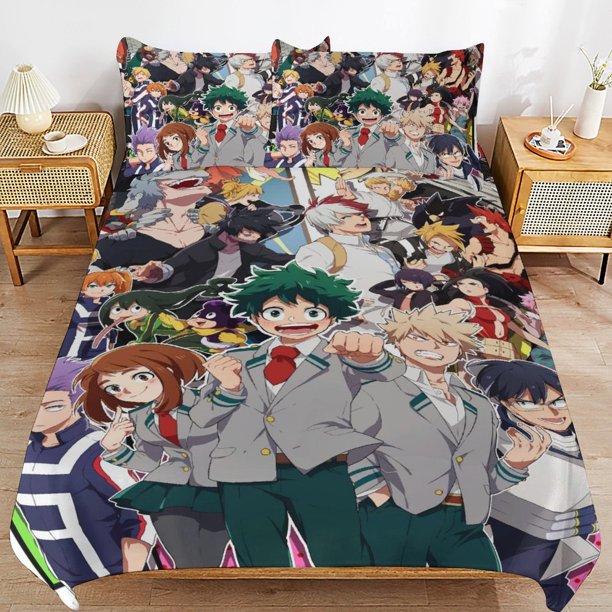 My-Hero-Academia My-Hero-Academia Bedding Set Sheet Set for Kids Adults,All Season Lightweight