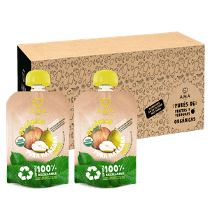 Ama Time - Pack 32 Unid - Puré Manzana Pera Reciclable 90 Grs