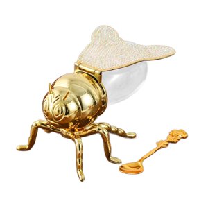 Magideal - Tarro De Miel Con Forma De , Tarro De Especias Para La Cocina Del Hogar, Bote Moderno Versátil, Recipiente Para Azúcar Con Diamantes De Imitación Oro