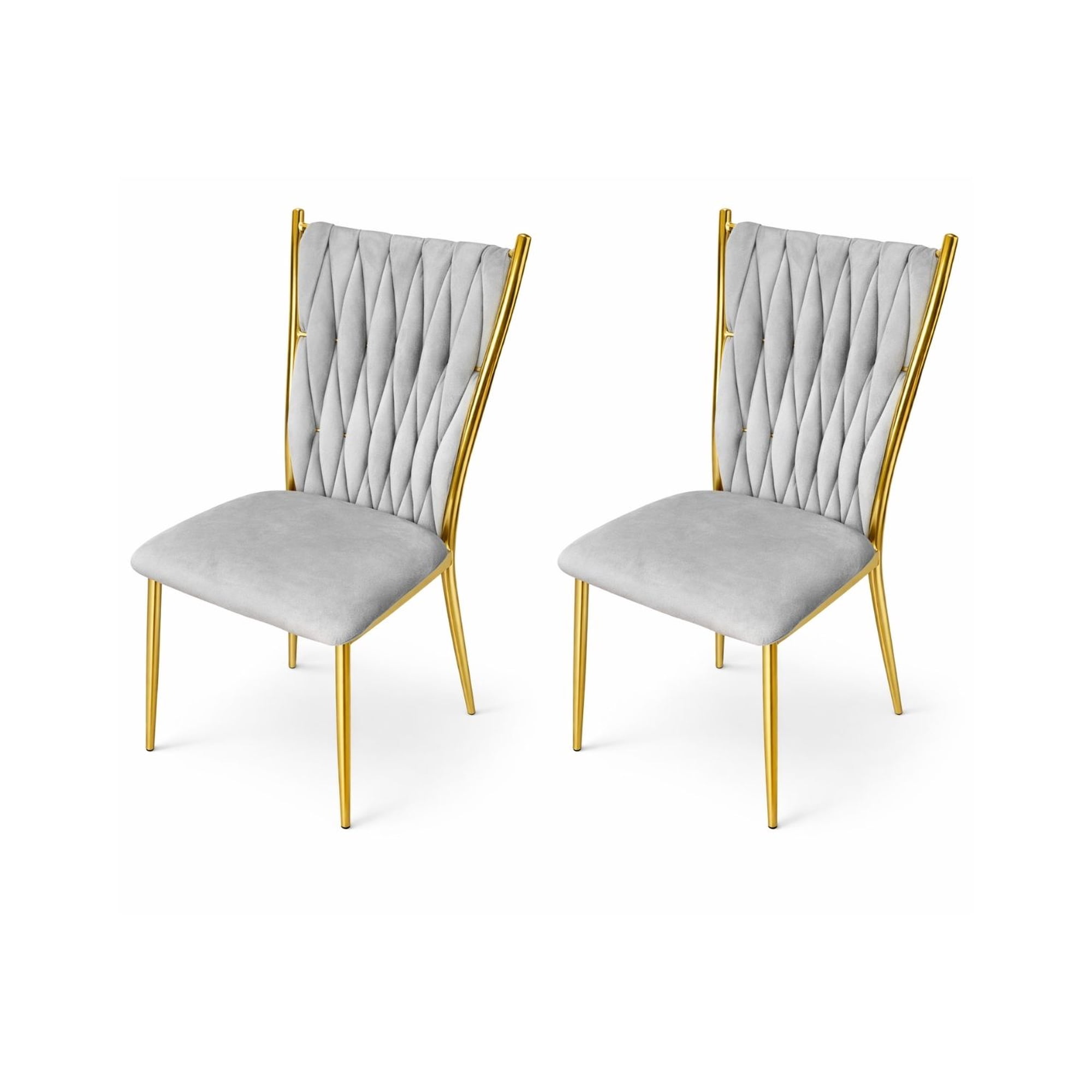 Habita2 Chile - Pack 2 Sillas Doradas Para Comedor Arthur Gris