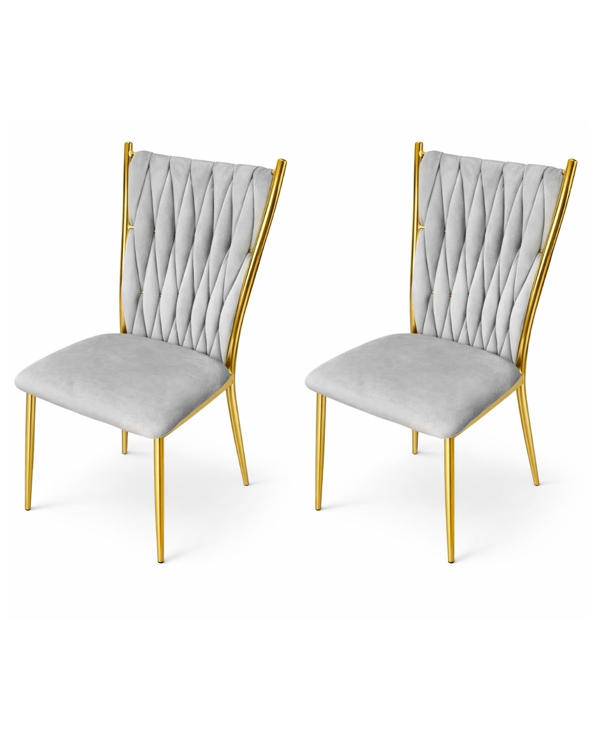 Habita2 Chile - Pack 2 Sillas Doradas Para Comedor Arthur - Gris