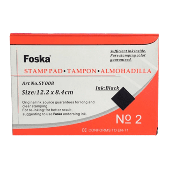 Tampón negro N°2 modelo SY008 (Black) FOSKA