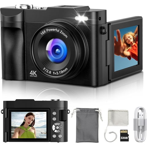 Camara Digital Roqioo A9 4K 50Mp 16X Zoom Pantalla Abatible