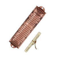 Magideal - Estuche De Mezuzá De Metal Con Bendición Y Decoración De Pergamino, Regalos De Hanukkah, Placa De Mezuzá Antigua Para Puertas Interiores Y Exteriores C