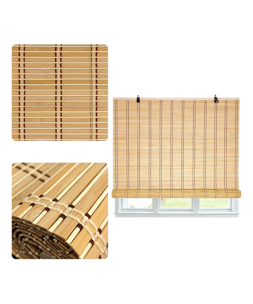 Genérico - Persiana Bambú Cortina Enrollable 90X180 Cm Beiti Unicolor