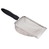 Magideal - Pala Para Arena Para Gatos, De Acero Inoxidable, Pala Profunda Para Tamizar Con Mango De Madera, Pala Para Arena Para Gatos De Metal Para Caja D , Como Se Muestra, 27,5 Cm X 10 Cm