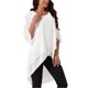 thumbnail image 4 of INSPIRE CHIC Blusa de Chifón para Mujer con Mangas Divididas 3/4 y Dobladillo Asimétrico, Túnica Blanca Talla S, 4 of 5
