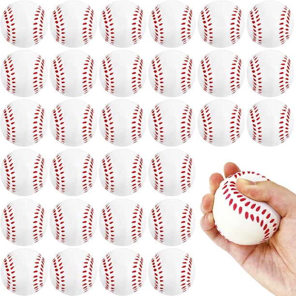 Pelotas antiestrés de béisbol Baaxxango, paquete de 30 unidades, 6,35 cm, espuma suave