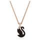 thumbnail image 1 of Collar con colgante de cisne de Swarovski con cristales negros en oro rosa, 1 of 5