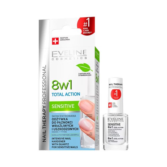 Tratamiento de Uñas Eveline Cosmetics Total Action 8 en 1