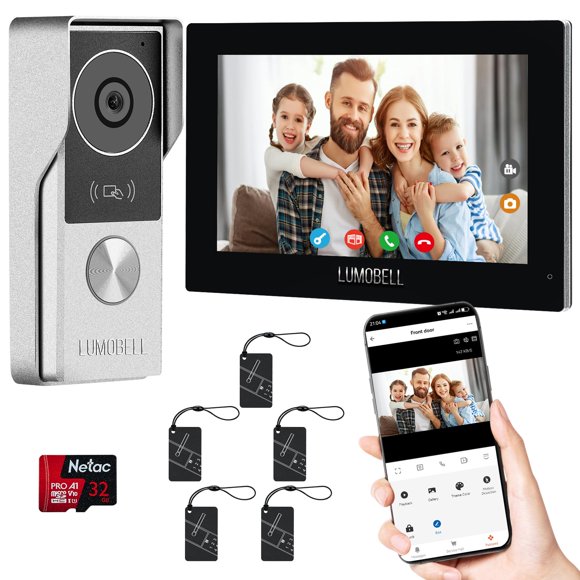 Timbre de video LUMOBELL de 7\" con pantalla táctil HD 1080p