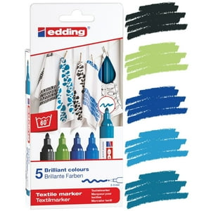 Marcadores Textil Edding Set 5 Tonos Frios