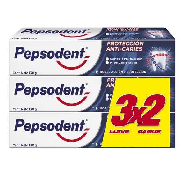 Pasta Dental Pepsodent Protección Anti-Caries, 3 Un